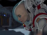 个外星人被一个穿着太空服的太空女搞得屁滚尿流