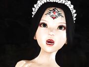 美丽年轻女王被一个绿色怪物狠狠地爆草一把