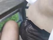 求了嫂子一个月，她才答应跟我出去户外做爱！无套操喷十几次